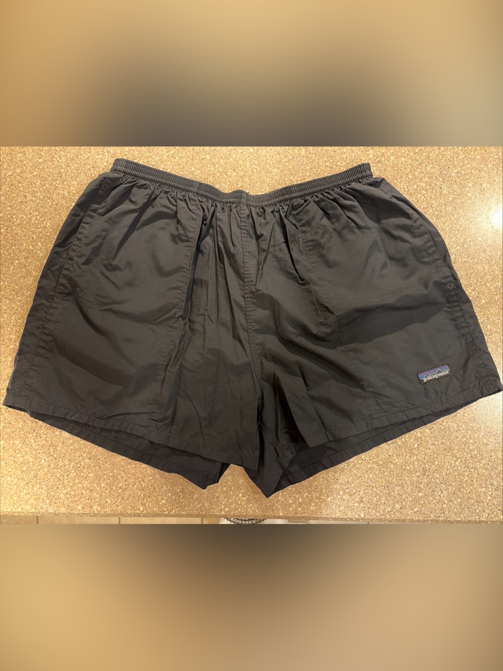 Vintage Patagonia Baggies Shorts Mens Medium Black Nylon Pockets Mesh Lined